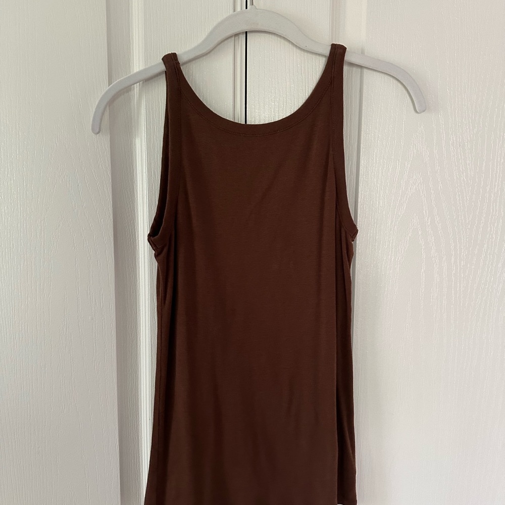 Loft S Brown Sleeveless Top